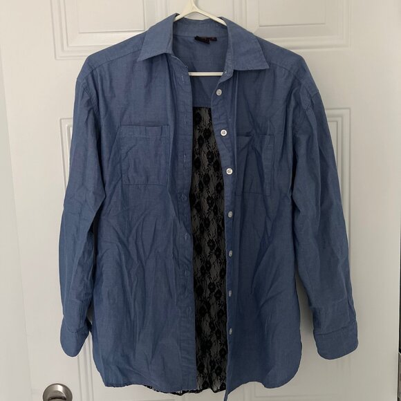 Denim Lace Shirt - Picture 1 of 3